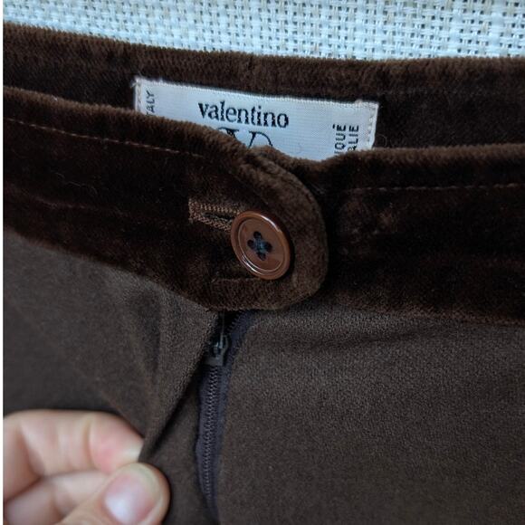 Valentino Miss V Brown Wool High-rise Straight Leg Pants, size IT40/US4 - Picture 5 of 10